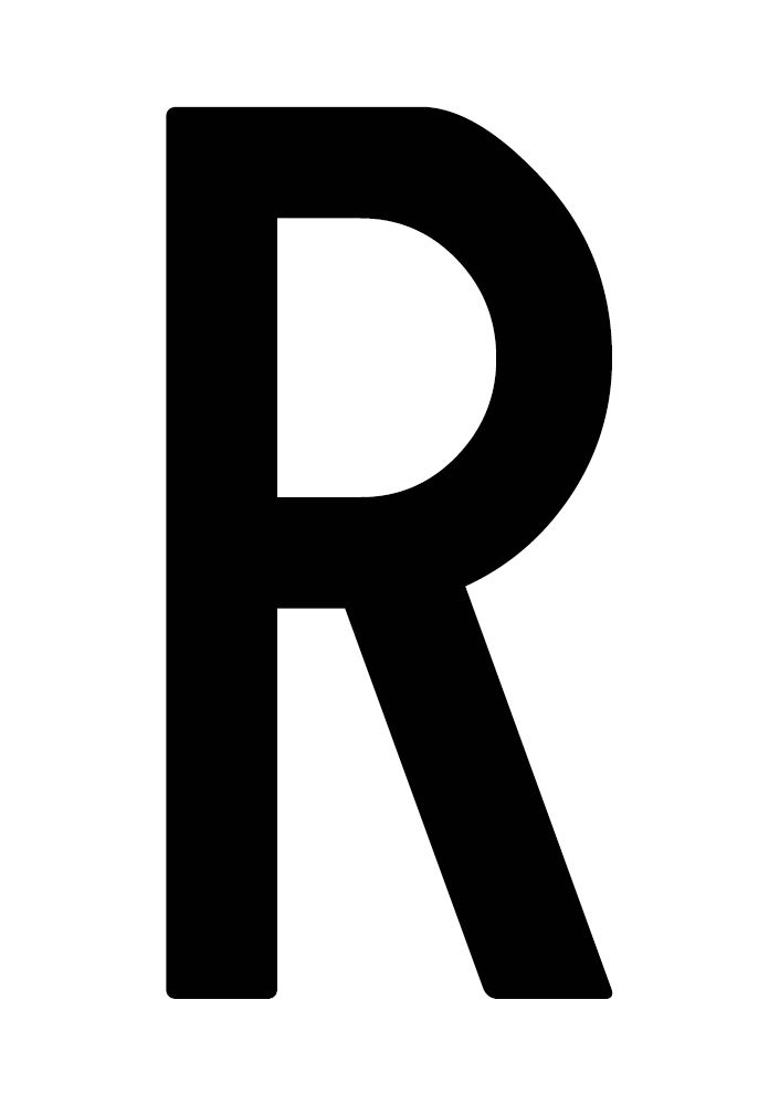 Cora-Umschlag mit 10 Klebebuchstaben „R“ für Wiederholungsplatte