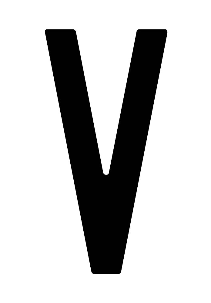 Sobre Cora de 10 letras adhesivas "V" para placa repetidora
