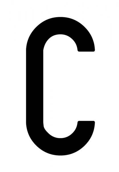 Cora Busta 10 lettere adesive ''C'' per targa ripetitrice