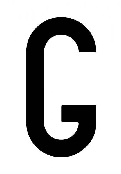 Cora Envelope 10 adhesive letters ''G'' for repeater plate