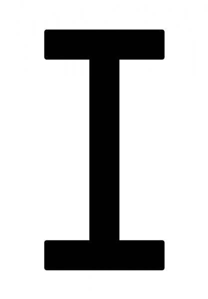 Cora Envelope 10 adhesive letters ''I'' for repeater plate