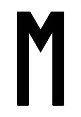 Cora Envelope 10 adhesive letters ''M'' for repeater plate