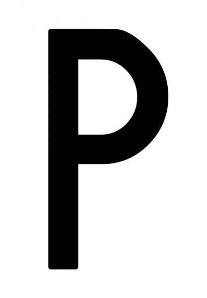 Cora Busta 10 lettere adesive ''P'' per targa ripetitrice