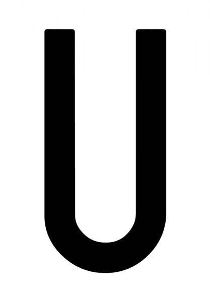 Sobre Cora 10 letras adhesivas ''U'' para placa repetidora