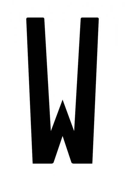 Cora Umschlag, 10 Klebebuchstaben „W“ für Wiederholungsplatte