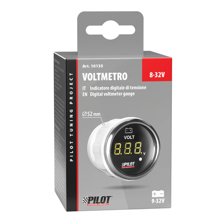 Pilot Black Digital Gauge Series, Voltimetro -  2 (52 mm)