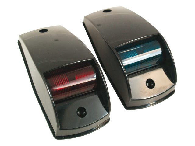 Coppia luci di navigazione laterali rosso e verde 12 V 5 W – nere