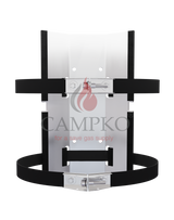 Soporte de pared CAMPKO para bombona de gas 300 + 2 correas de acero inoxidable con tensor de pasador