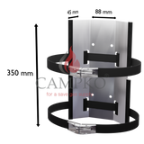 Soporte de pared CAMPKO para bombona de gas 300 + 2 correas de acero inoxidable con tensor de pasador