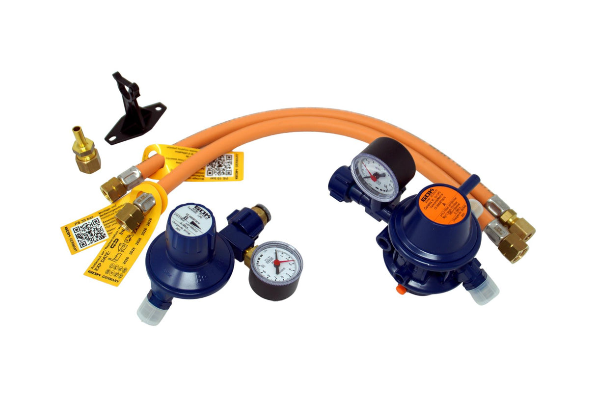 Sistema de gas de 2 cilindros GOK Caramatic BasicTwo 50 mbar 1,5 kg/h