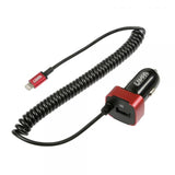 Cargador Apple de 8 pines/micro USB con 1 USB de carga rápida de 2500 mA, 12/24 V, 38842 