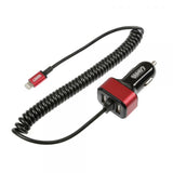 Cargador Apple de 8 pines/micro USB con 2 puertos USB de carga rápida, 5800 mA, 12/24 V, 38843 