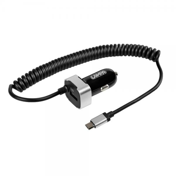 Cargador de batería micro USB con 1 puerto USB - Carga rápida - 2400 mA - 12/24 V 38928 