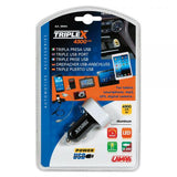 Lampa Caricabatteria 3 porte Usb - 4500 mA - 12/24V