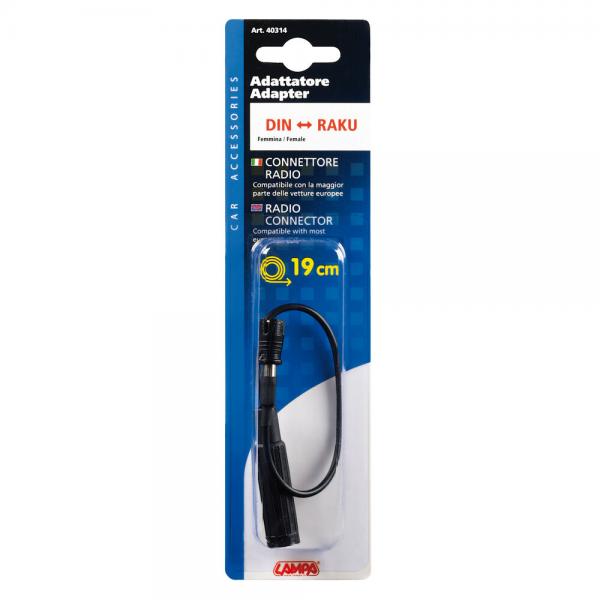 Lampa Adaptador Antena DIN Hembra>RAKU - 19 cm 40314 