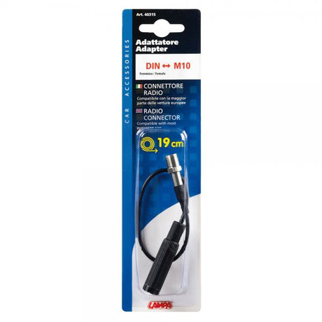 Lampa Adattatore antenna DIN femmina>M10 maschio - 19 cm