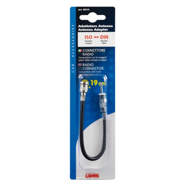 Lampa Adaptador Antena ISO Hembra>DIN Macho - 19 cm 40319 
