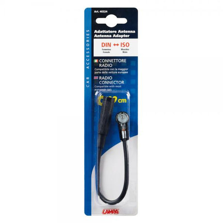 Antennenadapter DIN-Buchse auf ISO-Stecker – 19 cm 