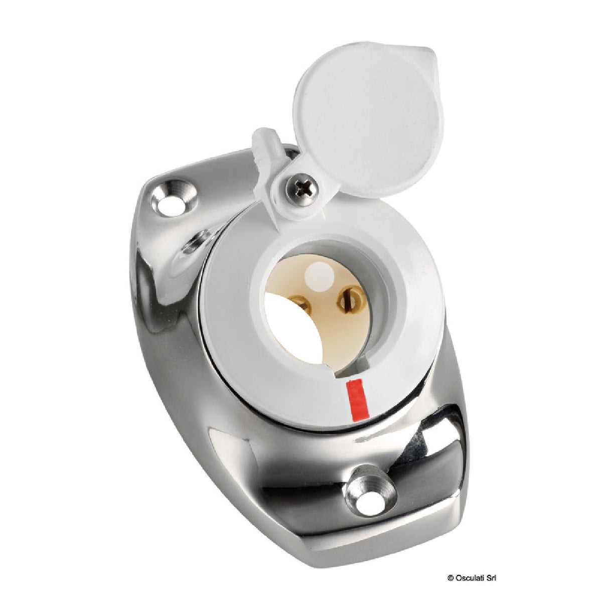 Osculati Basetta angolata a incasso inox cappuccio bianco 11.000.07 11.000.07