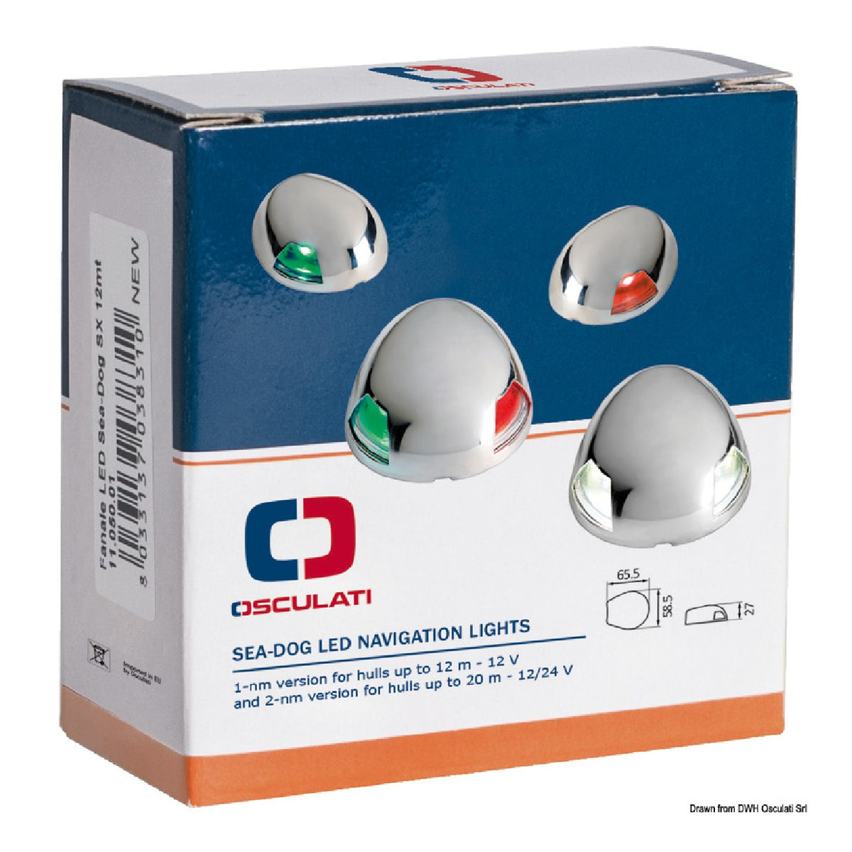 Luz de navegación LED Osculati Sea-Dog en acero inoxidable 11.050 11.050.01