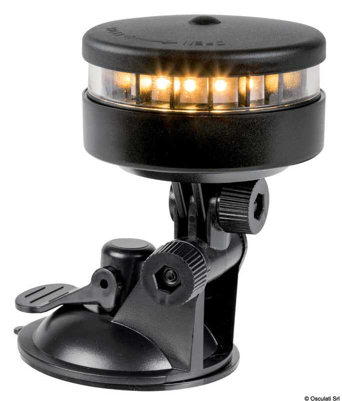 Osculati 360-degree portable navigation light, white, with suction cup mount 11.139.43