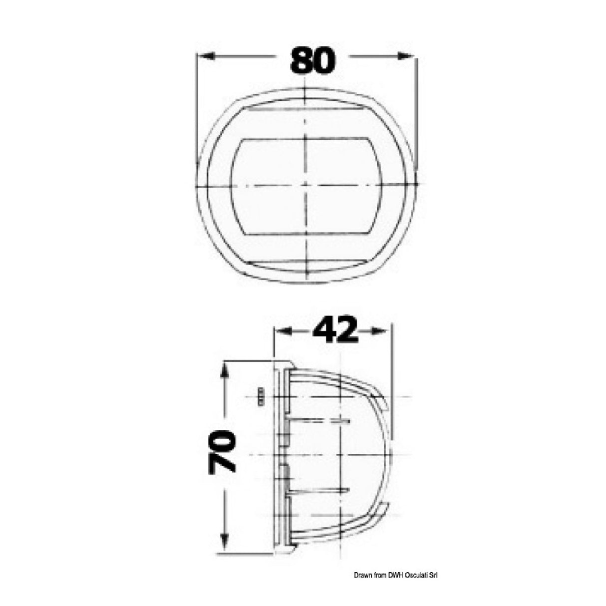 Osculati Fanale Compact LED RAL 7042 11.448.61