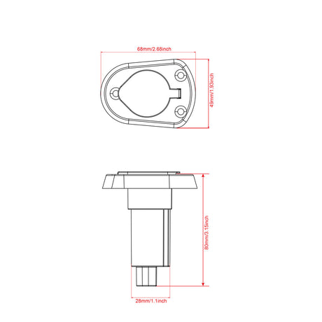 Trem Replacement base for recessed rods on nylon top
