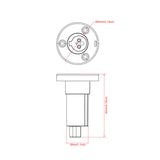 Trem Replacement base for recessed rods on nylon + AISI 316 stainless steel top