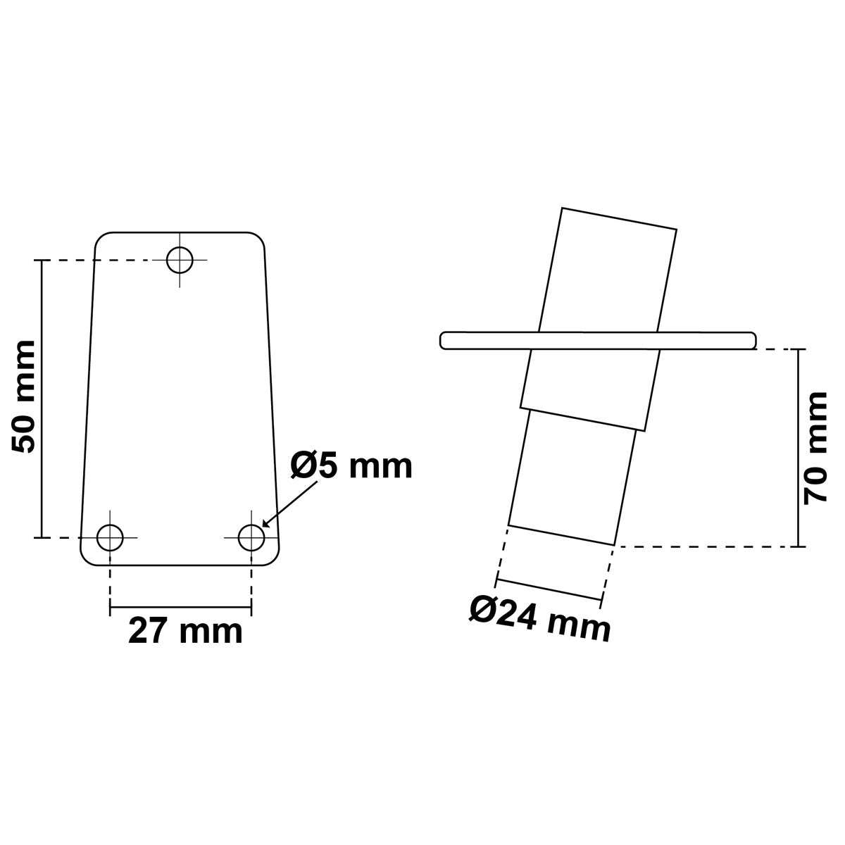 Trem Asta fanale alogena estraibile biancoH. mm 600