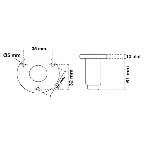 Trem Asta fanale 360 a LED Gemini estraibile con attacco in piano Lunar bianco