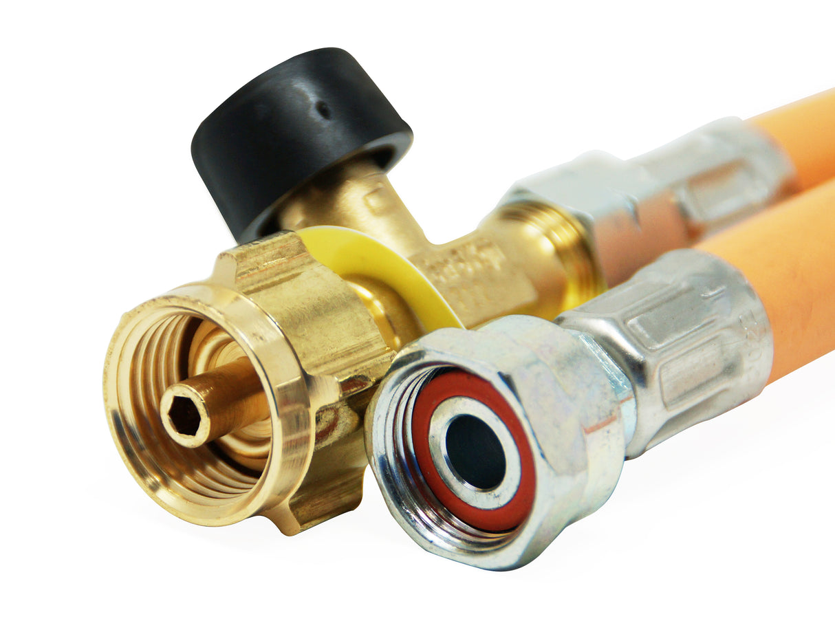 Manguera de gas de alta presión Truma + protección contra rotura de manguera G.36 -> G.12 - 450 mm