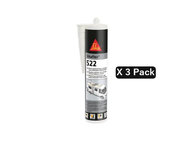 Sikaflex -522 Stahlgrau - 300 ml 3er-Pack