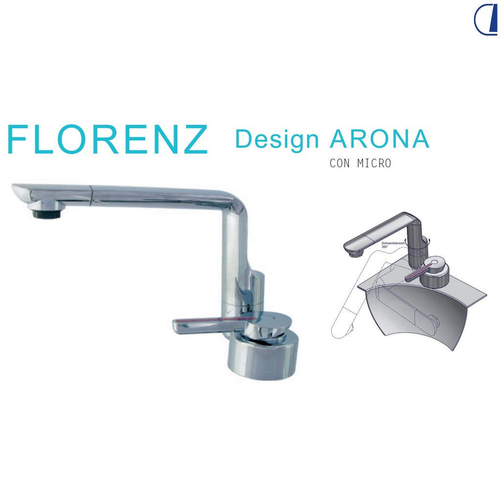 Di-Tec Miscelatore monocomando Florenz Arona con microinterruttore per camper