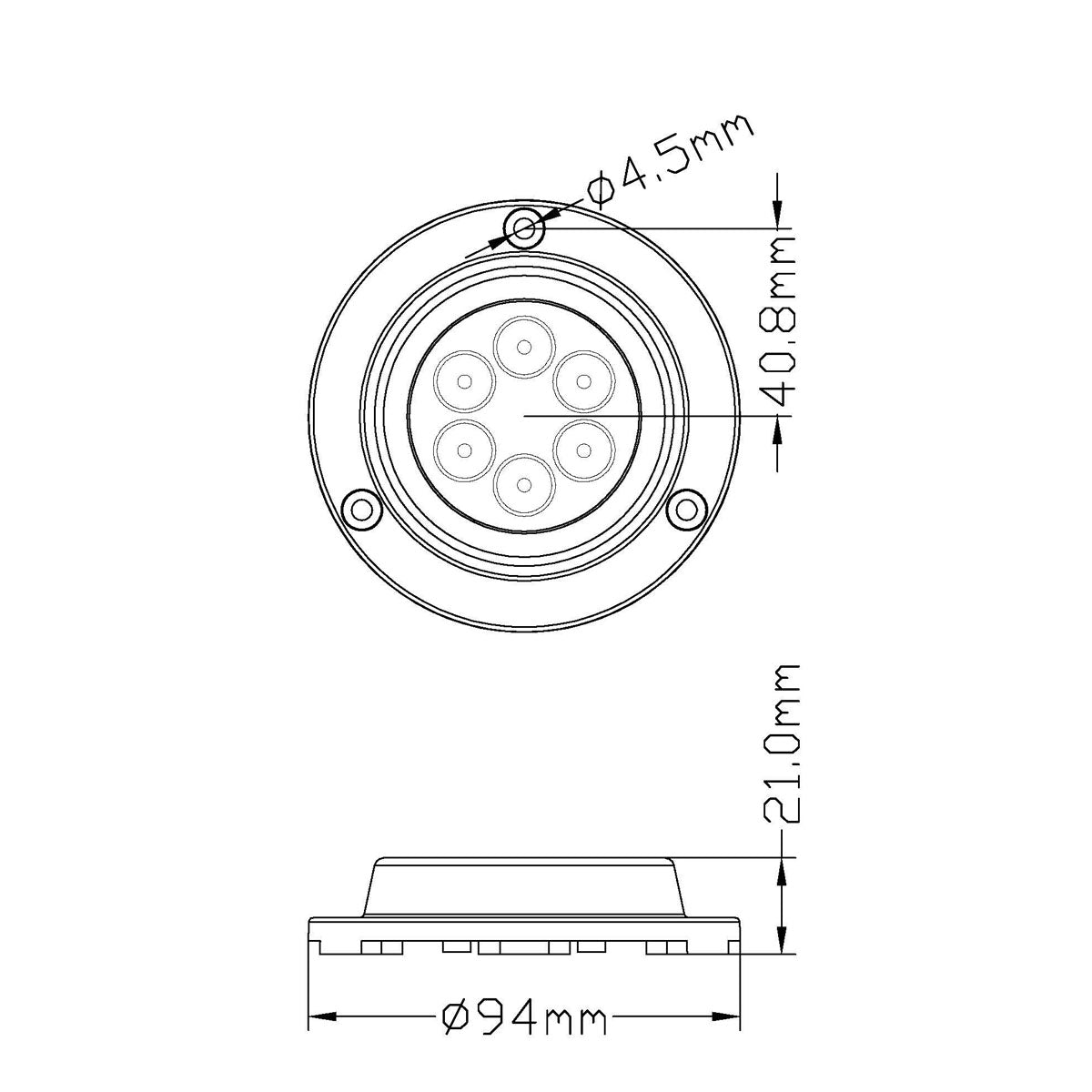 Trem Luce subacquea a 6 led