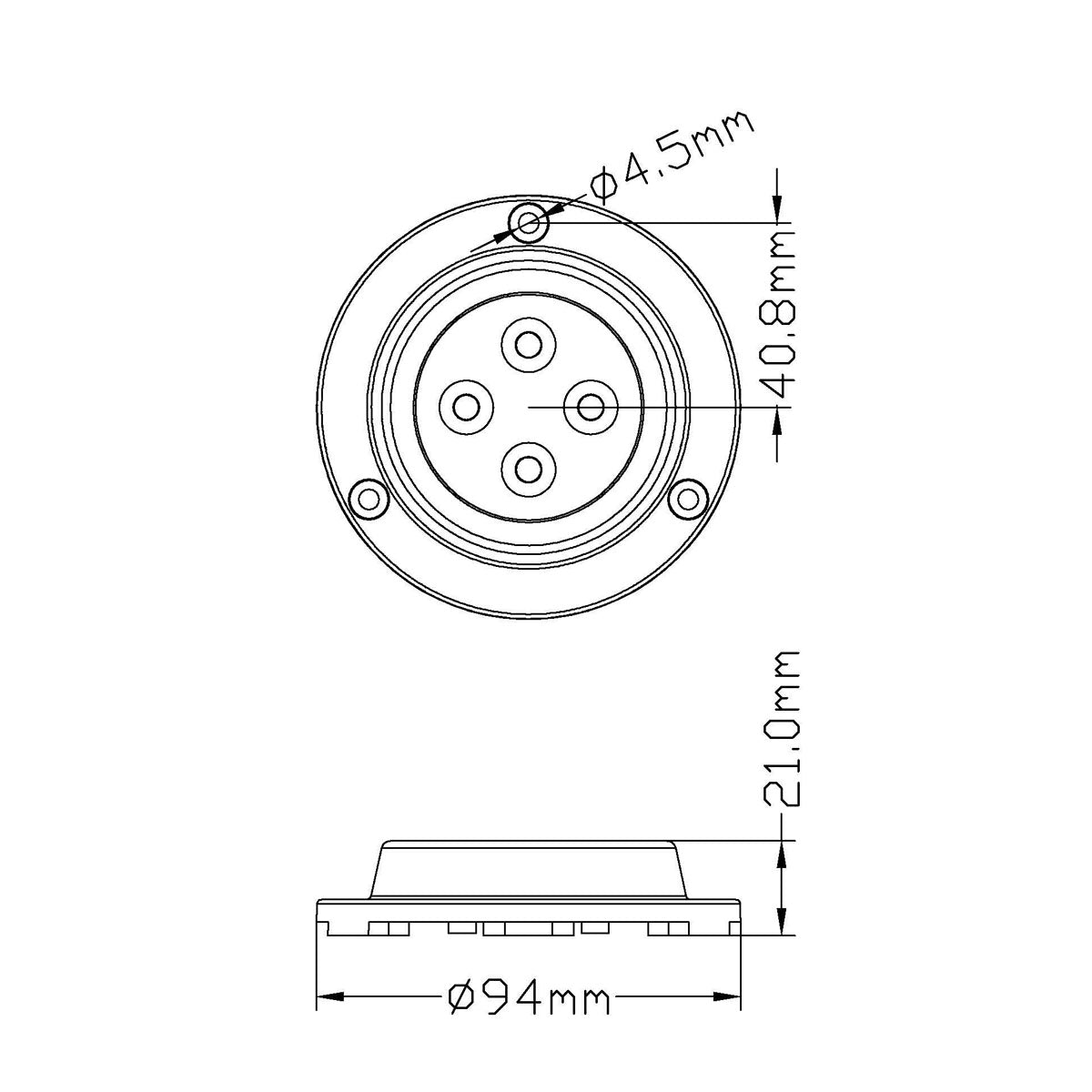 Trem Luce subacquea a 4 led