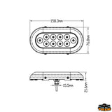 Trem Luce subacquea LED ovale 160x78 mm 23 W per plancetta e carena