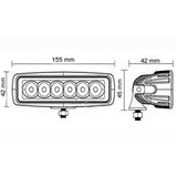 Trem Faro Imbarcazioni impermeabile a led 6 LED x 3W mm H45 x L160 x P63 mm