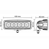 Trem Faro Imbarcazioni impermeabile a led 6 LED x 3W mm H45 x L160 x P63 mm