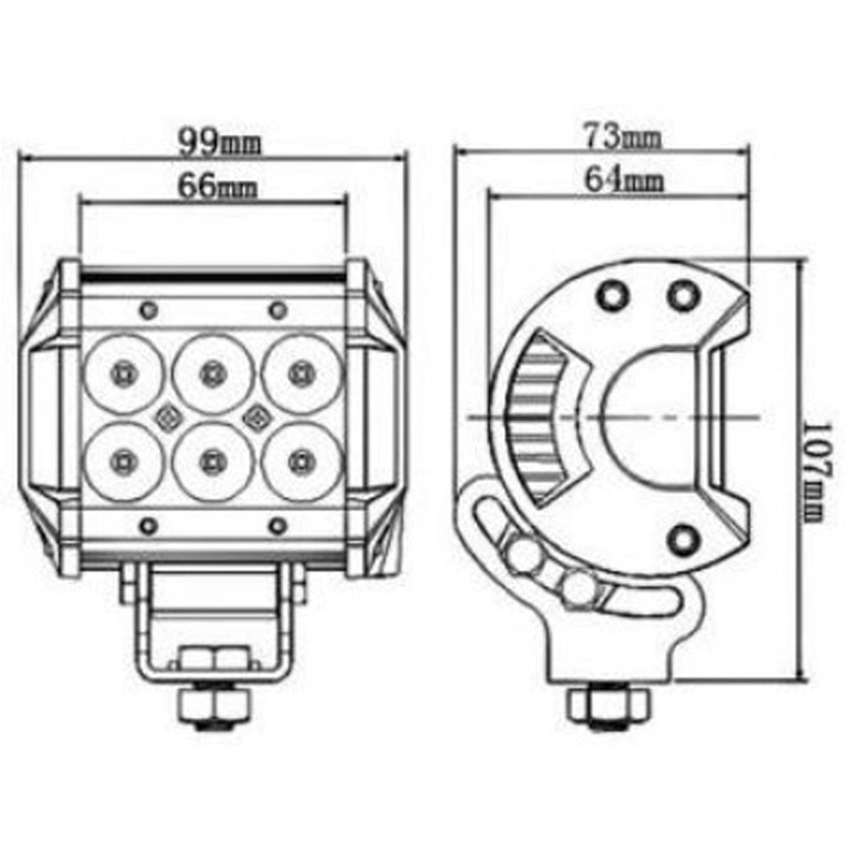 Trem Faro Imbarcazioni impermeabile a 6 LED x 3W luce intensa