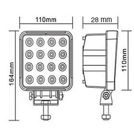 Trem Faro Imbarcazioni impermeabile a 16 LED x 3W