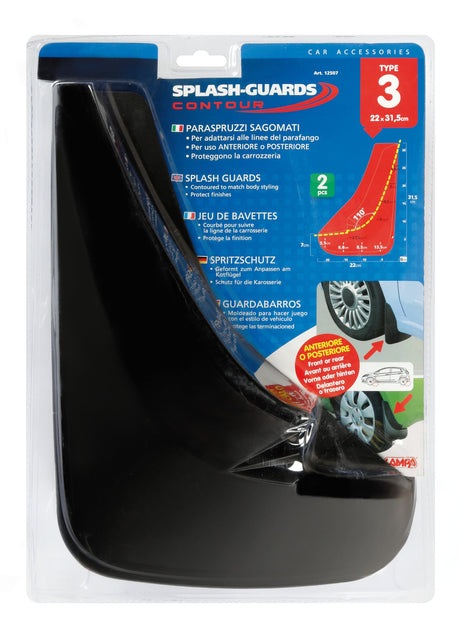 Lampa Splash-Guards Contour, paraspruzzi sagomati - Type 3 12507