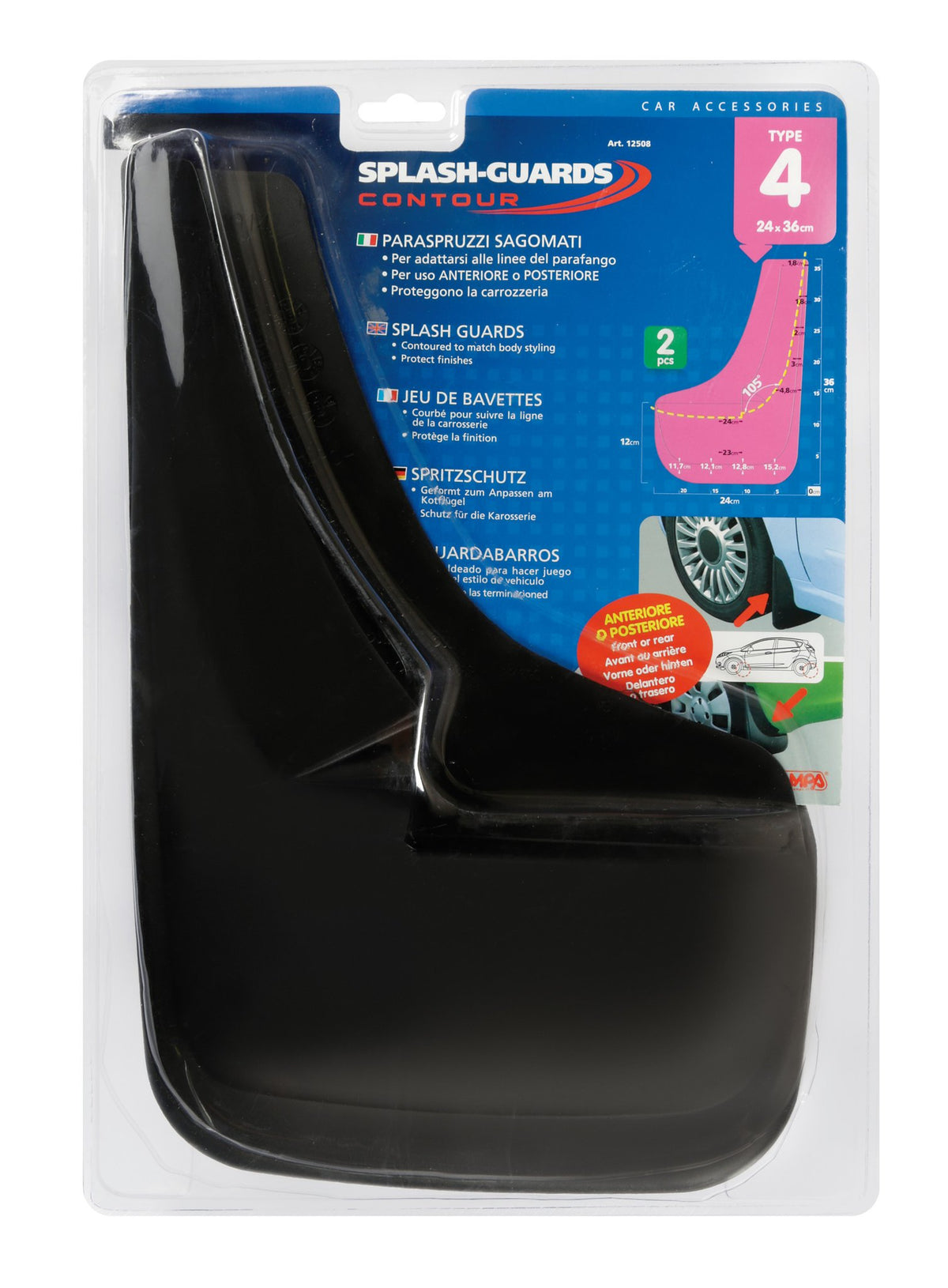 Lampa Splash-Guards Contour, paraspruzzi sagomati - Type 4 12508