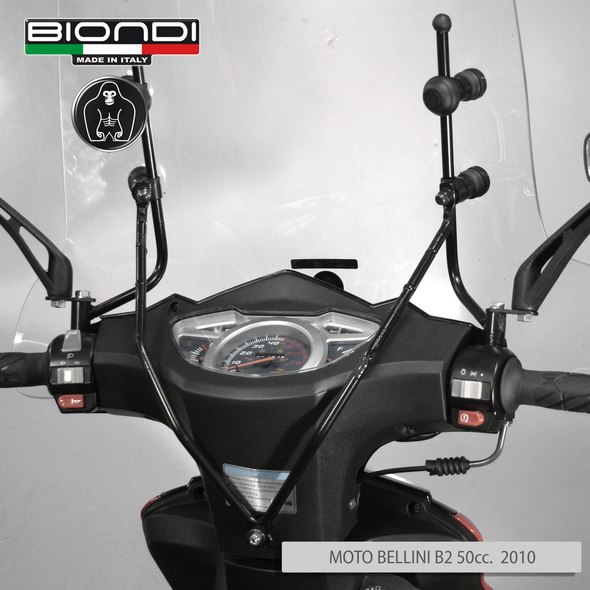 Biondi Kit Attacchi Parabrezza per Moto Bellini B1/B2 e Over B1 50cc