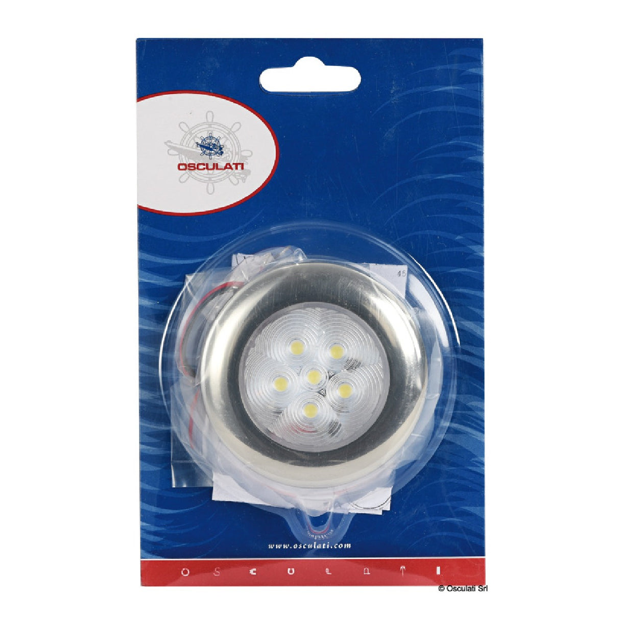 Osculati Luce di cortesia rotonda ghiera inox 6 LED blu 13.179.53