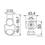 Osculati Base per pulpito 22/25 mm Faro di profondita Night Eye 13.239.80