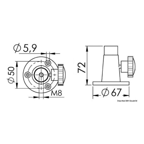 Osculati Basetta inox completa per Faro di profondita Night Eye e Night Eye LED 13.240.80