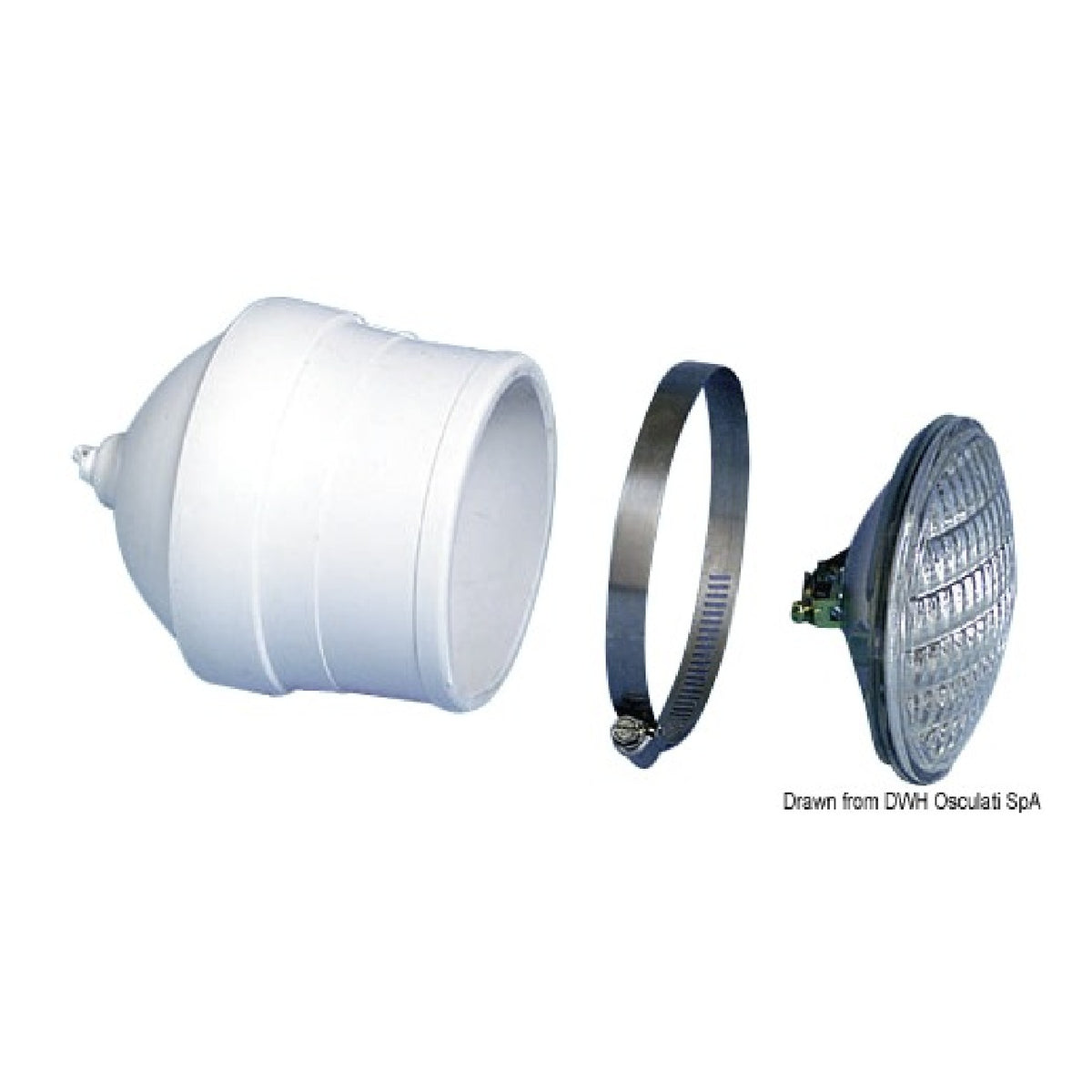 Osculati Coppia fari da murata ad incasso completi di bulbo stagno Sealed Beam da 4”