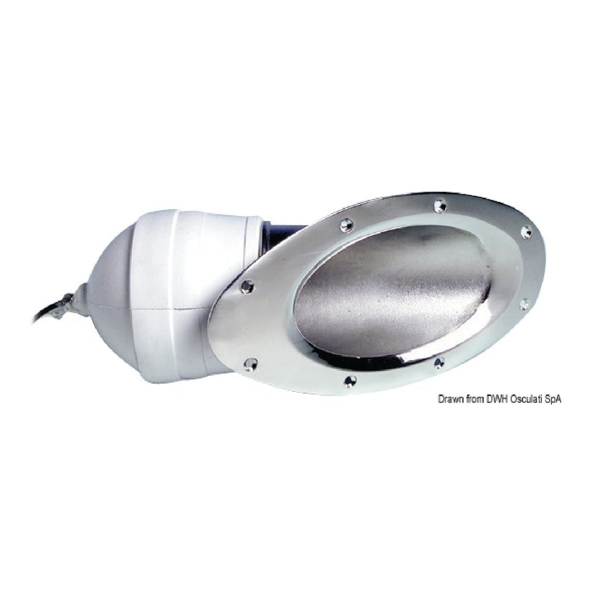 Osculati Coppia fari da murata ad incasso completi di bulbo stagno Sealed Beam da 4”