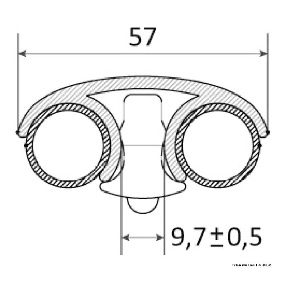 Escalera Osculati ligera de doble peldaño XL 57 mm 2 uds 13.266.01