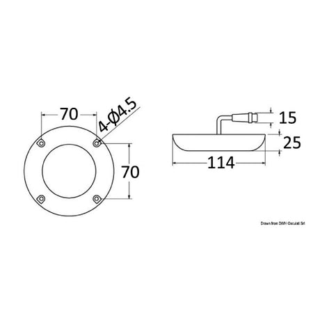 Osculati Luce subacquea per carena / specchio di poppa / plancetta con prigioniero LED Bianchi 13.294.00